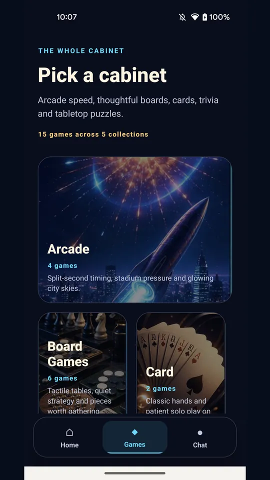 Games cabinet overview